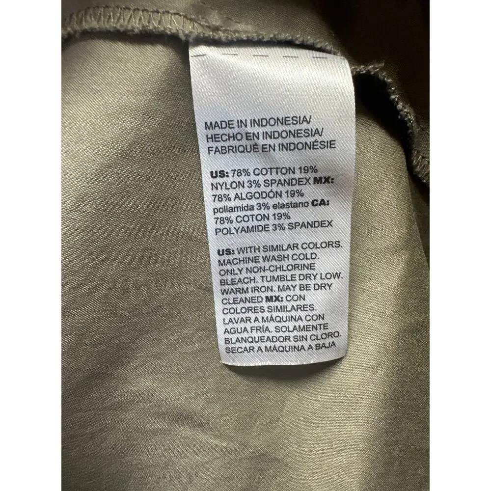 Chico’s Military Style Summer Dress Size 3 16/18 Plus Green Shirt Dress - Picture 6 of 6